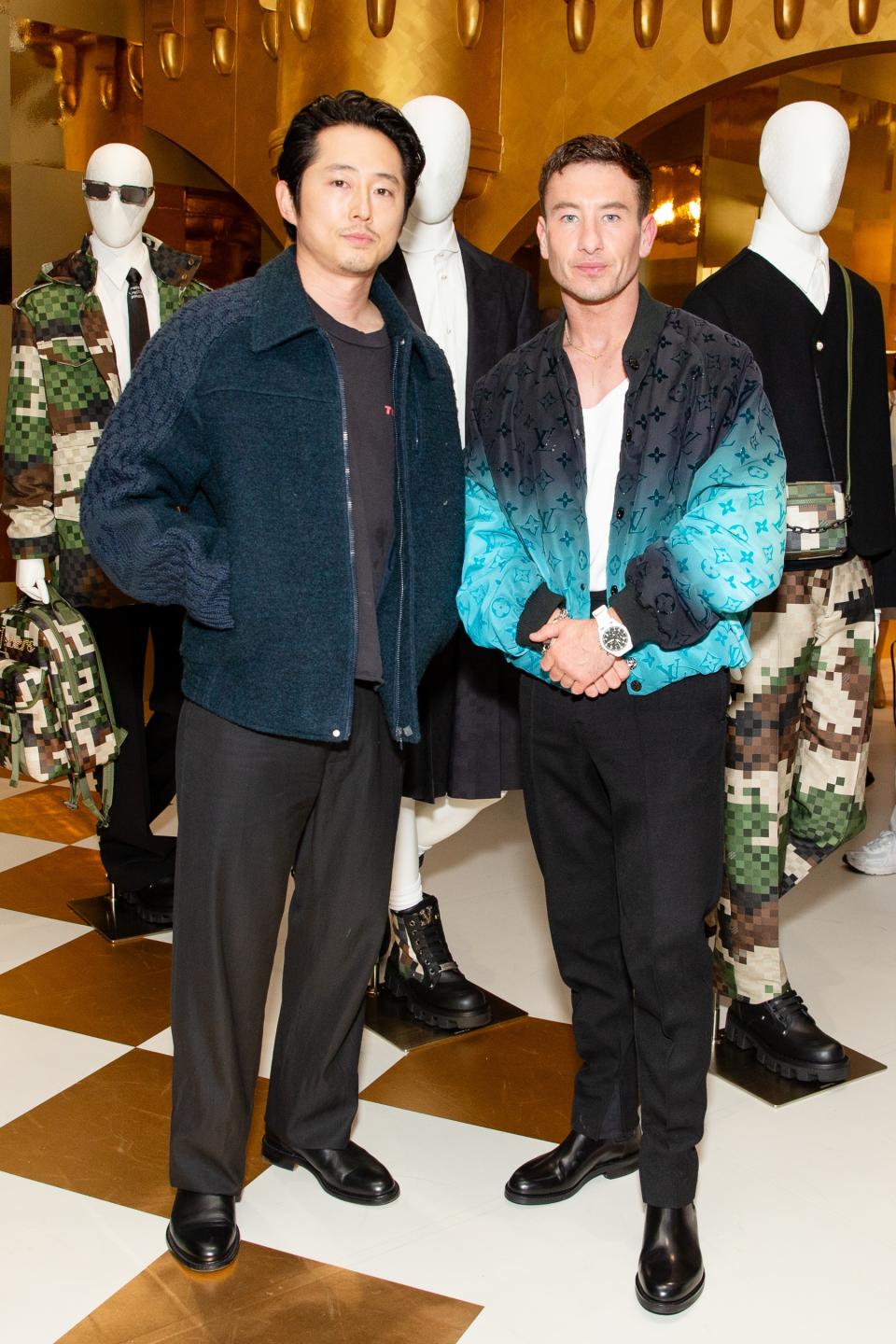 Steven Yeun, Barry Keoghan, boots, Louis Vuitton, menswear, spring 2024, spring 2024 fashion, spring 2024 menswear, mens, Pharrell, Pharrell Williams, New York City, Los Angeles, fashion, fashion news, retail, retail news, stores, boutiques, shoes, footwear, events, parties 
