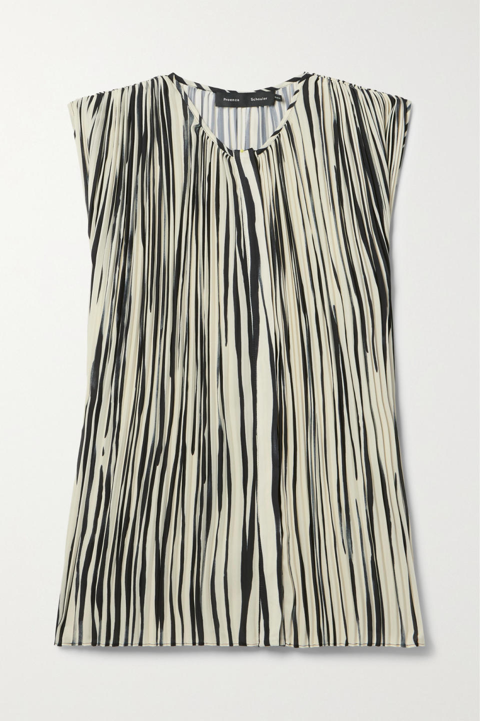 Flou Pleated Striped Crepe Blouse