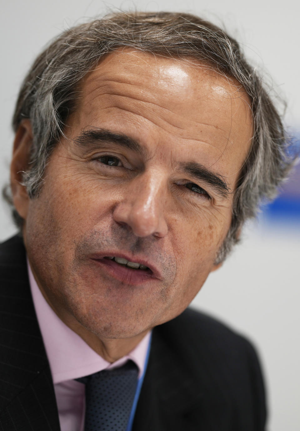 International Atomic Energy Agency Director General Rafael Mariano Grossi during the COP26 U.N. Climate Summit in Glasgow, Scotland, Tuesday, Nov. 2, 2021. The U.N. climate summit in Glasgow gathers leaders from around the world, in Scotland's biggest city, to lay out their vision for addressing the common challenge of global warming. (AP Photo/Alastair Grant)