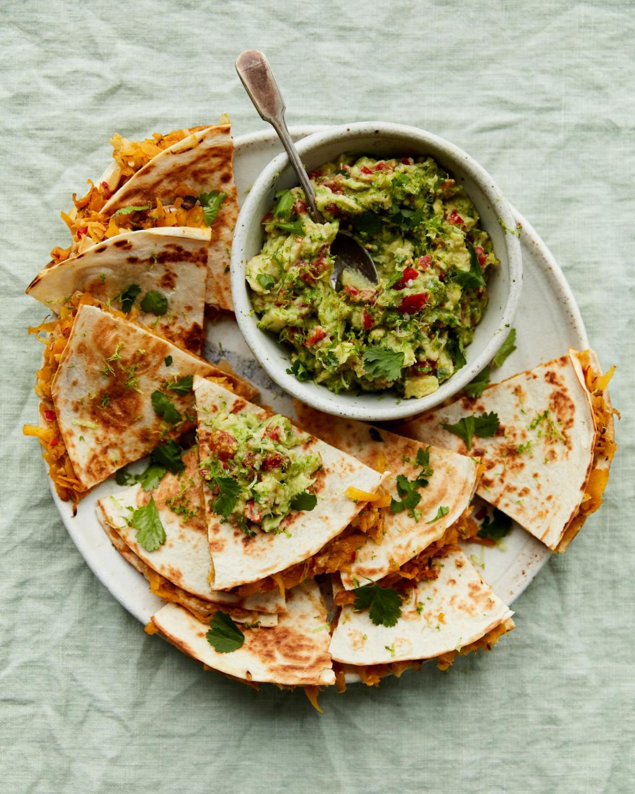 <span>Anna Jones’ squash and caramelised onion quesadillas.</span><span>Photograph: Matt Russell/The Guardian. Photographs: Matt Russell for the Guardian. Food and prop styling: Anna Jones. Food assistant: Nena Foster.</span>