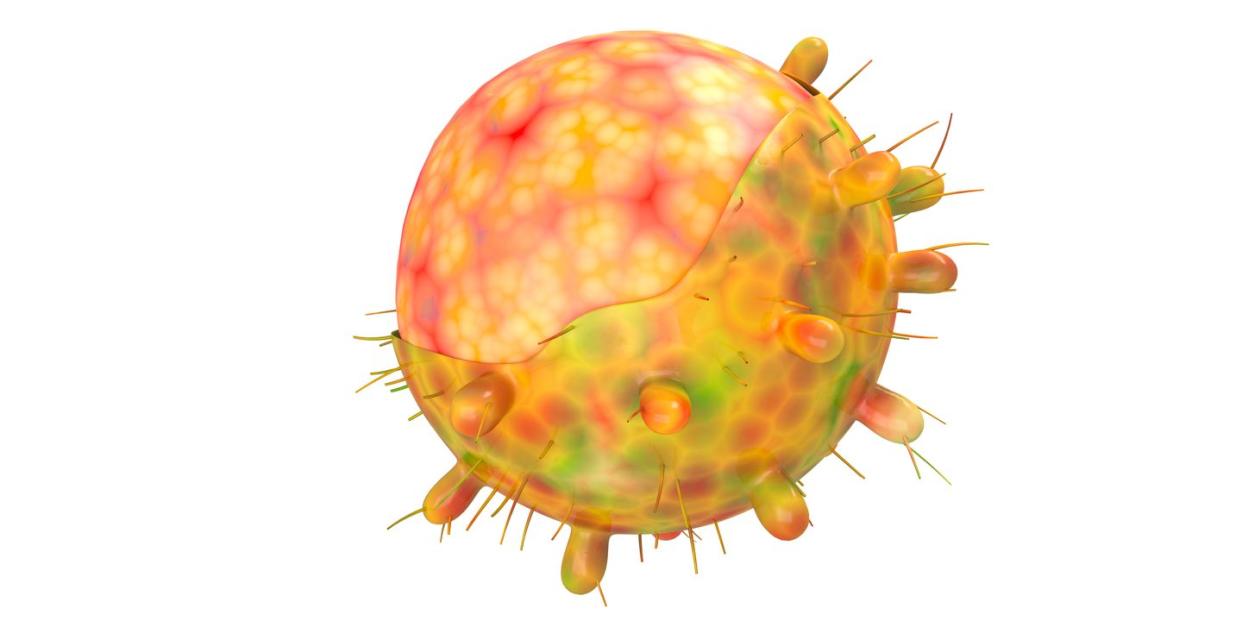 3d generated image of new variant of coronavirus omicron that is spotted from south africa