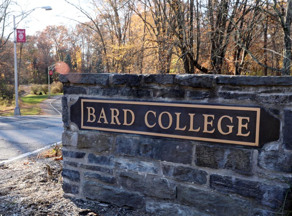 A sign near the entrance to Bard College's campus on November 9, 2020. 