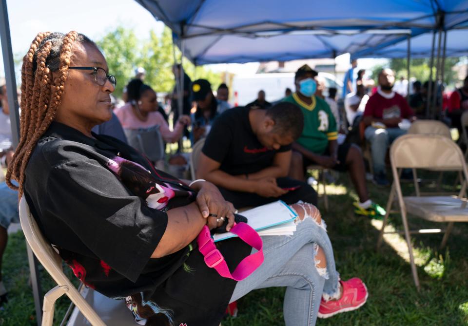 Crystal Hollowy, 59, of Detroit, just wants a better job and sought help clearing her criminal record at an expungement fair held Aug. 12, 2022, at the Center for the Works of Mercy in Detroit.