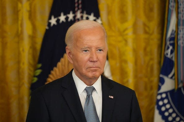 President Biden at a ceremony awarding the Medal of Honor to two Civil War soldiers on July 3.