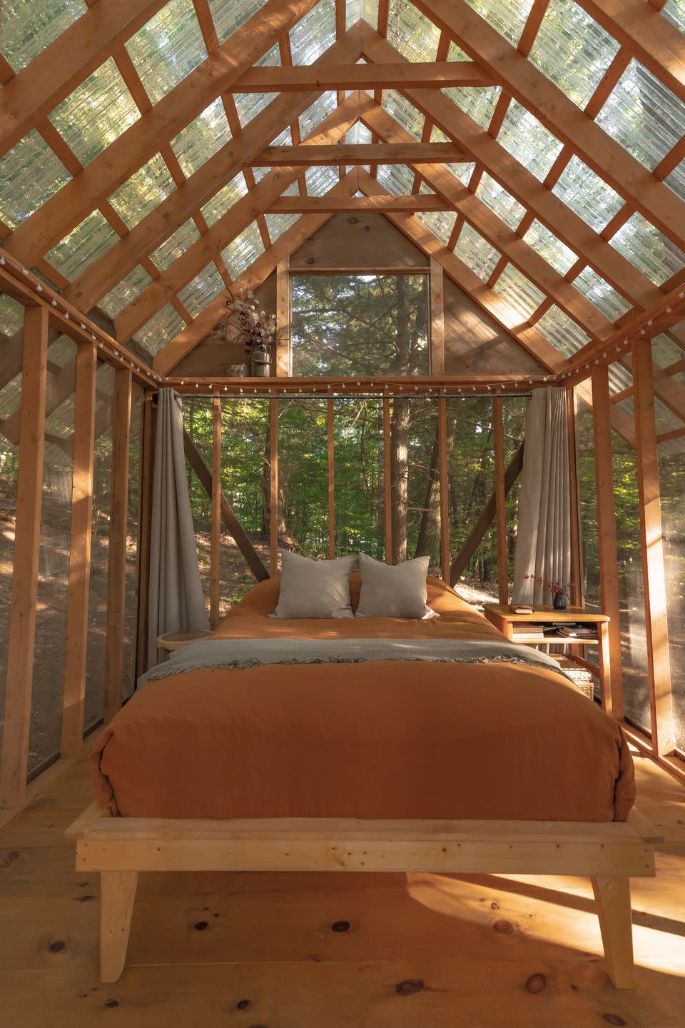 <p>Tucked away in a forested grove on a flower farm, this glass cabin brings a whole new meaning to the word glamping. From hiking to paddling and rural road biking, it's the perfect escape for those looking for a little adventure. </p><p><a class="link " href="https://go.redirectingat.com?id=127X1599956&url=https%3A%2F%2Fwww.airbnb.co.uk%2Frooms%2F17072599&sref=https%3A%2F%2Fwww.housebeautiful.com%2Fuk%2Flifestyle%2Fproperty%2Fg35381593%2Fairbnb-most-liked-homes%2F" rel="nofollow noopener" target="_blank" data-ylk="slk:MORE INFO;elm:context_link;itc:0;sec:content-canvas">MORE INFO</a></p>