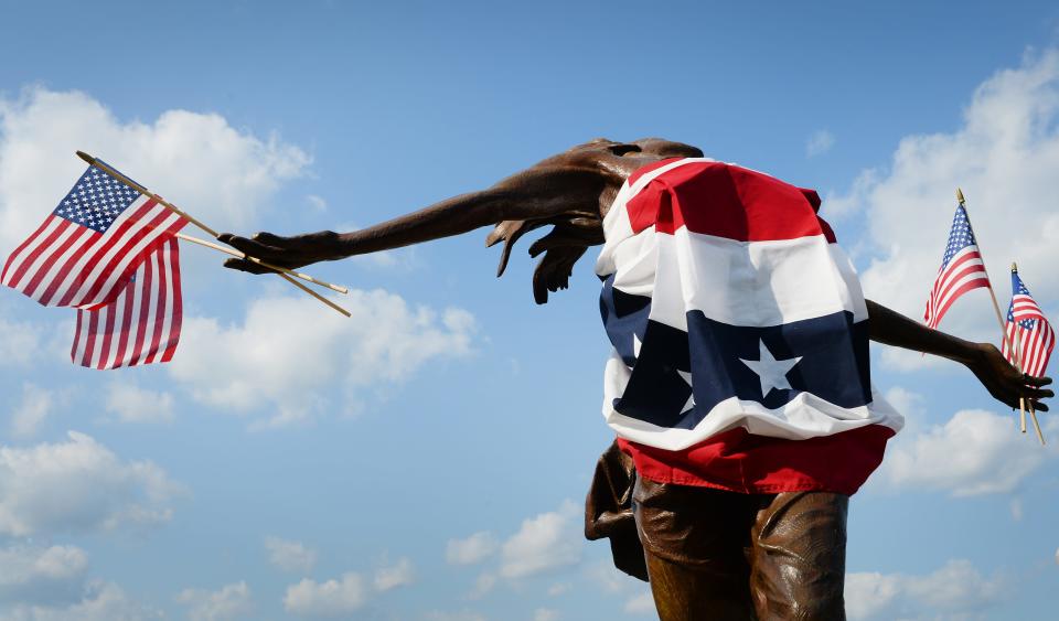 The city of Spartanburg's Red, White and Boom Fourth of July celebration took place on Sunday at Barnet Park. The event featured patriotic music performed by the Spartanburg Jazz Ensemble and a fireworks display.  