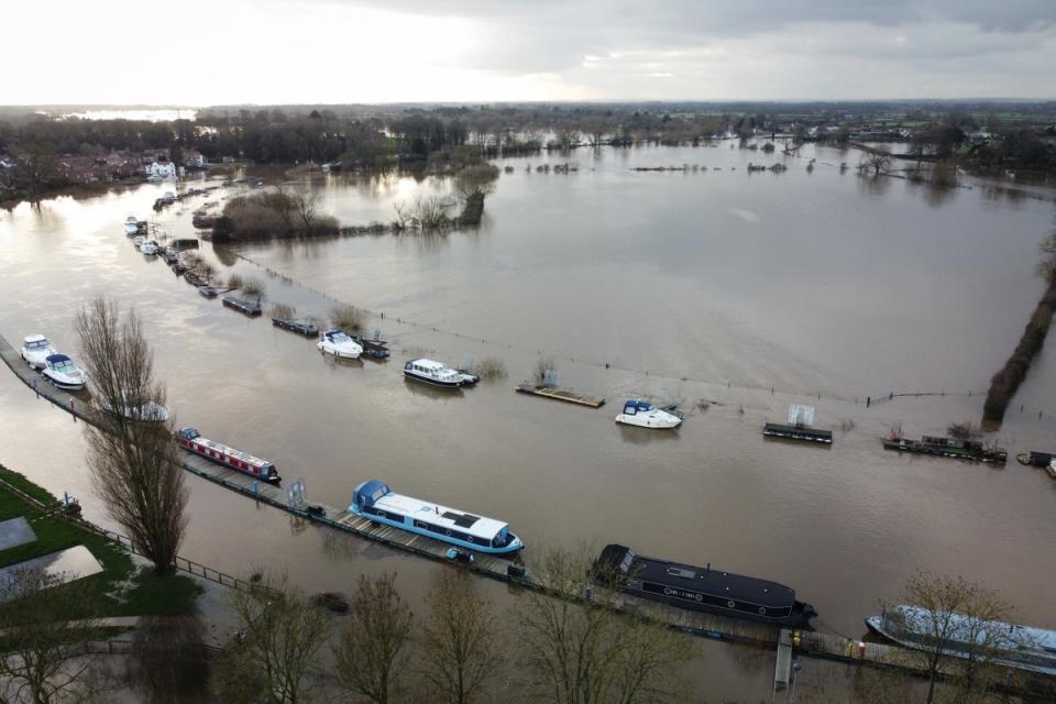 Large parts of Britain are still experiencing flood warnings after Storm Henk brought heavy rain to already saturated ground (EPA)