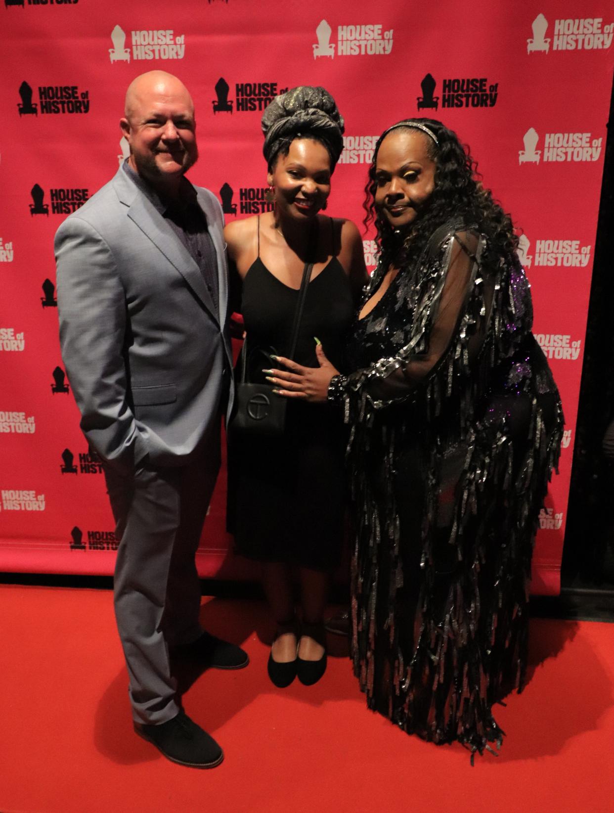 Brice Smith, from left, Nateya Taylor and Janice Toy worked together to create House of History, a project documenting the stories of Black LGBTQ Milwaukeeans. They attended the House of History launch at Saint Kate-The Arts Hotel on June 22, 2024.