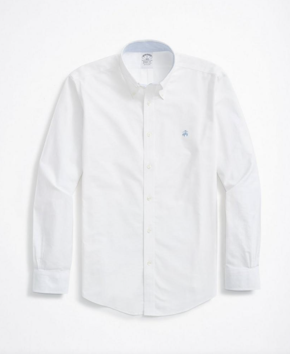 <p><a href="https://go.redirectingat.com?id=74968X1596630&url=https%3A%2F%2Fwww.brooksbrothers.com%2Fstretch-regent-regular-fit-sport-shirt%252C-non-iron-oxford%2FDG00134.html%3Fdwopt_DG00134_specialHandlingCode%3DME%26dwvar_DG00134_Color%3DOYST%26pid%3DDG00134%26quantity%3D1&sref=https%3A%2F%2Fwww.esquire.com%2Fstyle%2Fmens-fashion%2Fg35408734%2Fbest-button-down-shirts-men%2F" rel="nofollow noopener" target="_blank" data-ylk="slk:Shop Now;elm:context_link;itc:0;sec:content-canvas" class="link ">Shop Now</a></p><p>Stretch Regent Regular-Fit Sport Shirt</p><p>brooksbrothers.com</p><p>$108.00</p>