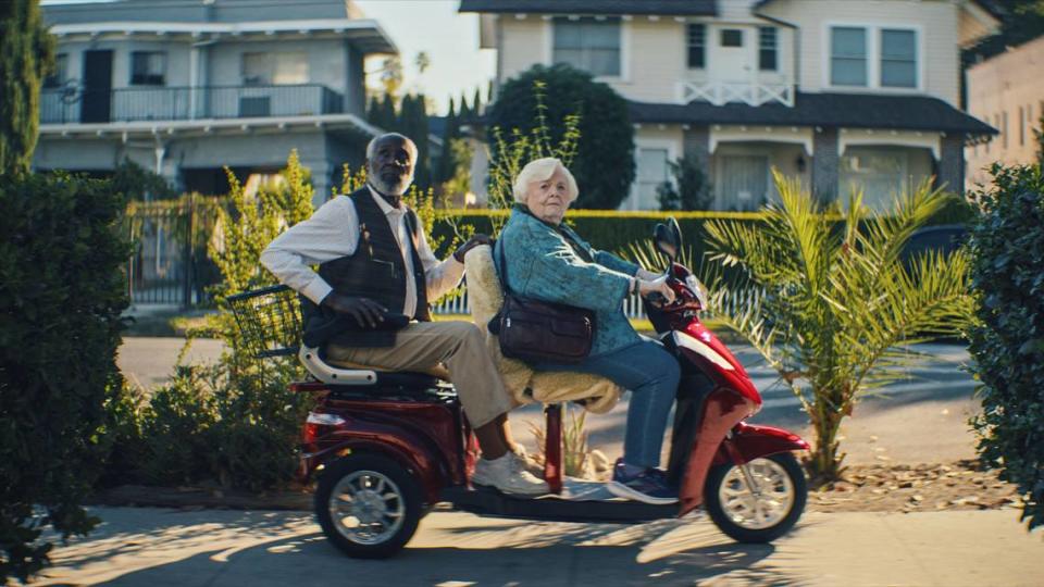 Richard Roundtree and June Squibb appear in a scene from “Thelma,” screening at the Fremont Theater in downtown San Luis Obispo on Tuesday, April 30, 2024, as part of the San Luis Obispo International Film Festival. David Bolen/Courtesy of Sundance Institute