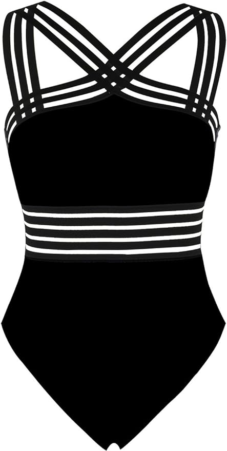 Hilor Women's One Piece Swimwear Front Crossover Swimsuits. PHOTO: Amazon