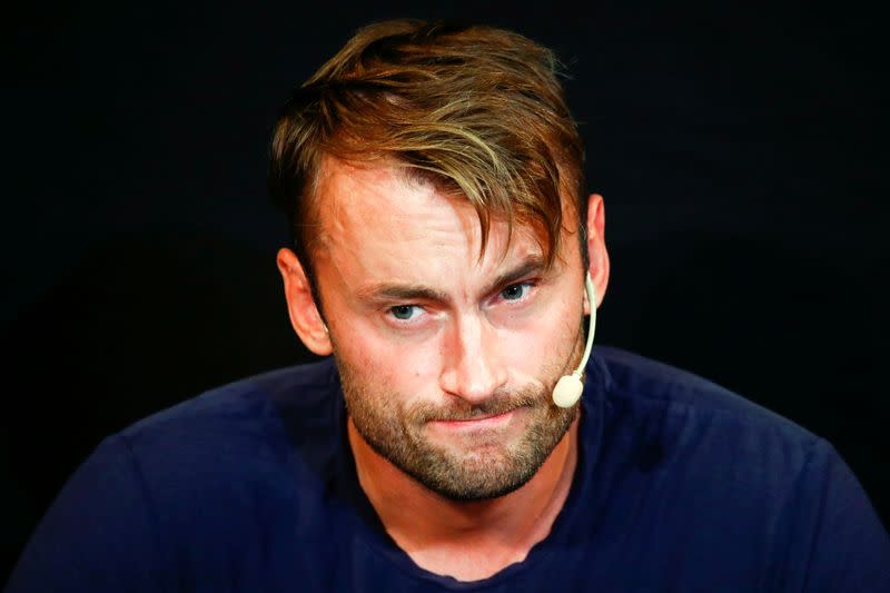 FILE PHOTO: Petter Northug attends a news conference in Trondheim