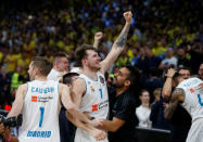 Basketball - Euroleague Final Four Final - Real Madrid vs Fenerbahce Dogus Istanbul - Stark Arena, Belgrade, Serbia - May 20, 2018 Real Madrid's Luka Doncic celebrates REUTERS/Alkis Konstantinidis