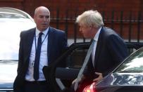 Former British Foreign Secretary Boris Johnson arrives at Carlton House Terrace in London, Britain, July 10, 2018. REUTERS/Hannah McKay