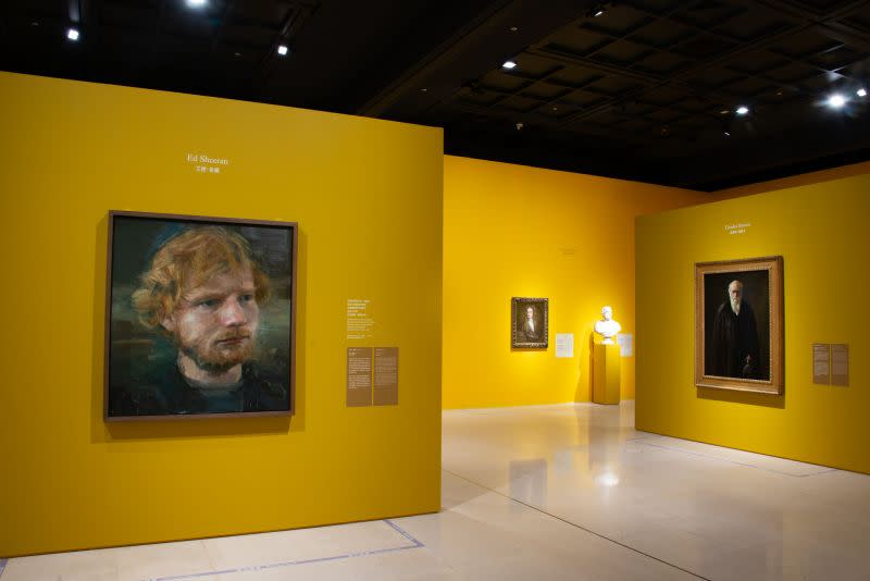 ▲紅髮艾德位於「名氣與聲望」展區，呈現名氣與肖像的密切關係，紅髮艾德與莎士比亞只有一牆之隔，卻有400年之遙（圖／奇美博物館提供）