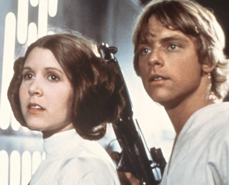 Carrie Fisher and Mark Hamill in Star Wars: A New Hope