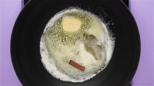 Frying spices in butter