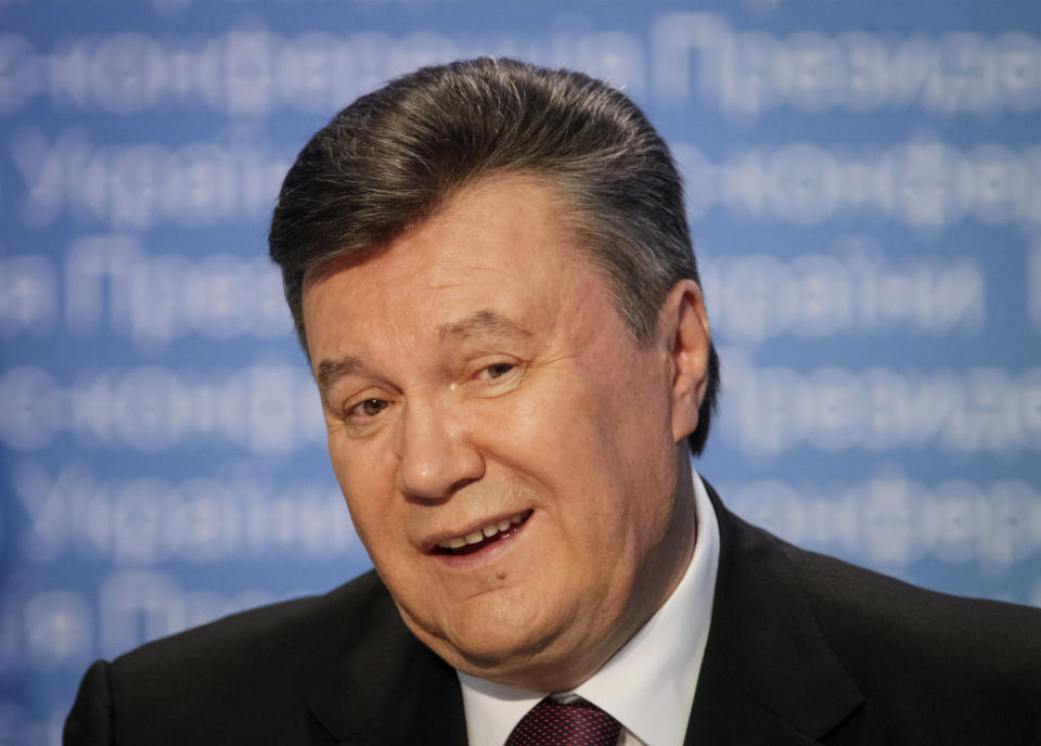 Former Ukrainian President Viktor Yanukovych speaks during a news conference in Kiev March 1, 2013. (Photo: Gleb Garanich / Reuters)