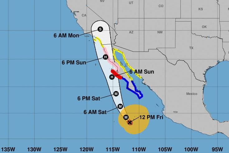 Path of Hurricane Hilary (NOAA)