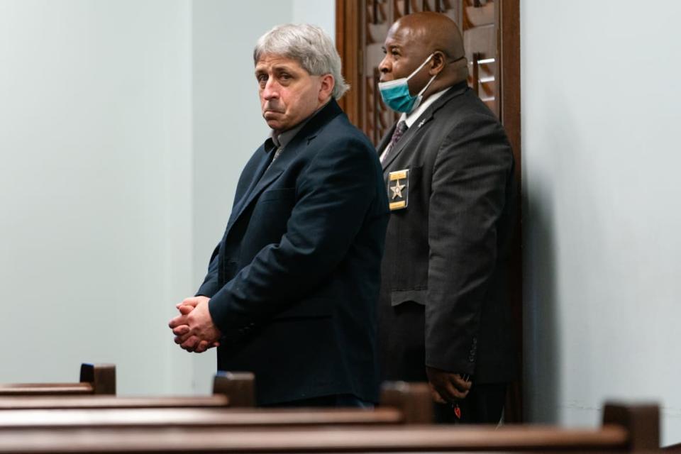 <div class="inline-image__caption"><p>William "Roddie" Bryan attends jury selection in the trial of the men charged with killing Ahmaud Arbery at the Glynn County Superior Court on October 26, 2021.</p></div> <div class="inline-image__credit">Elijah Nouvelage/Getty Images</div>
