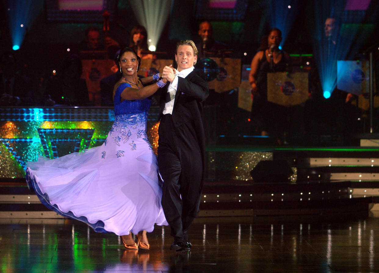 Denise Lewis and her partner Matthew Cutler are put through their paces during the final dress rehearsal for the first ever tour of Strictly Come Dancing Live! at the SECC in Finnieston, Glasgow.   (Photo by Michael Boyd - PA Images/PA Images via Getty Images)