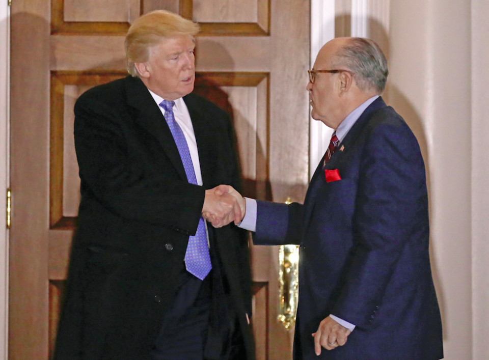 Donald Trump and his lawyer Rudy Giuliani (Picture: Rex)