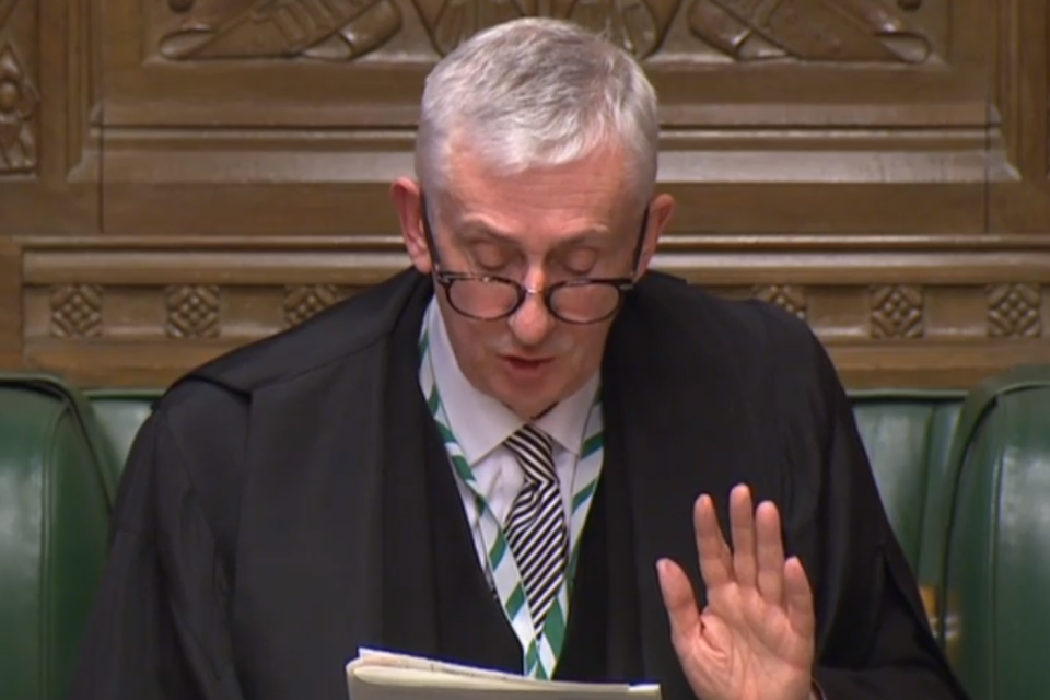 Transparency: Lindsay Hoyle spoke of a new procedure for disagreements with the Clerk (Parliamentlive.TV)