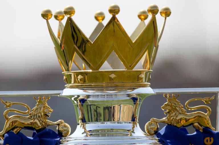 Leicester City F.C. Premier League trophy is seen during a training session before their International Champions Cup (ICC) game against Paris Saint Germain, at StubHub Center in Carson, California on July 29, 2016