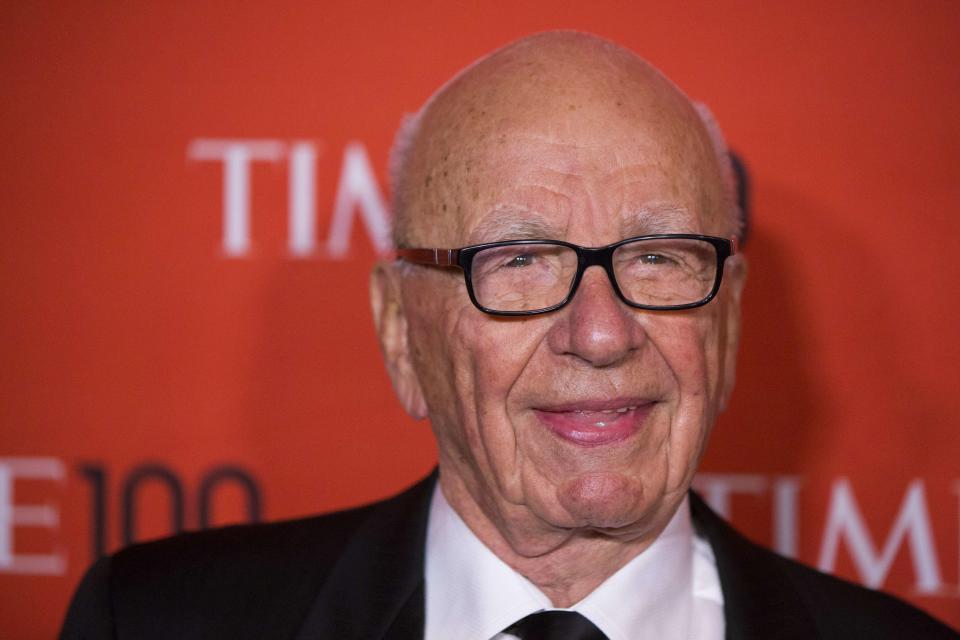 Rupert Murdoch arrives at the Time 100 gala celebrating the magazine's naming of the 100 most influential people in the world for the past year, in New York April 29, 2014. REUTERS/Lucas Jackson (UNITED STATES - Tags: ENTERTAINMENT MEDIA)