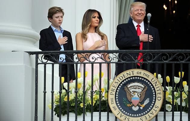 The Trumps were hosting the the White House’s Easter Egg Roll. Photo: Getty