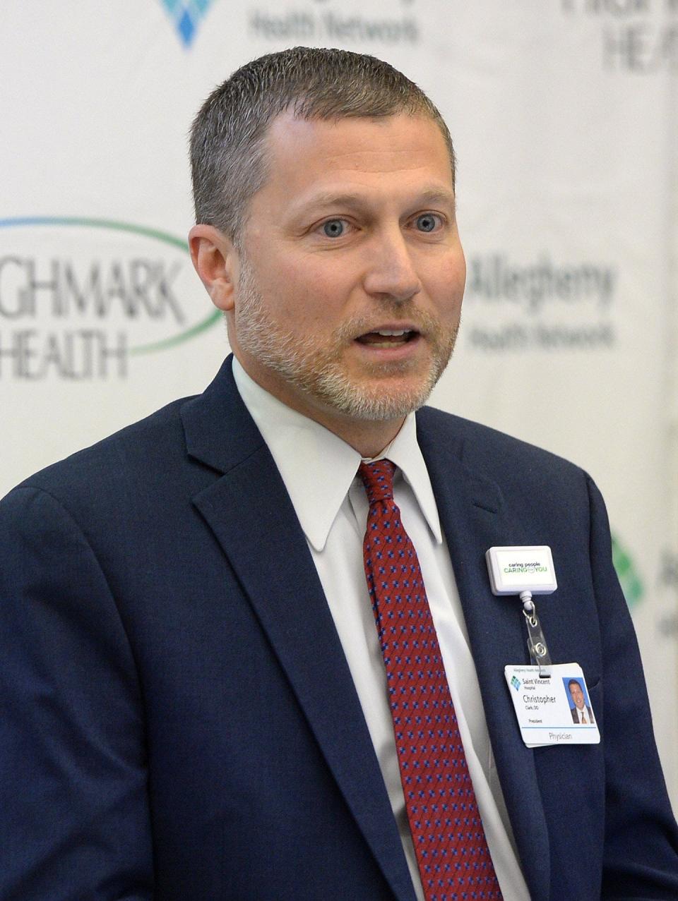 Saint Vincent Hospital has seen its weekly number of COVID-19 admissions decline since a record-high 109 were reported Jan. 9-15, said Christopher Clark, D.O., Saint Vincent president.