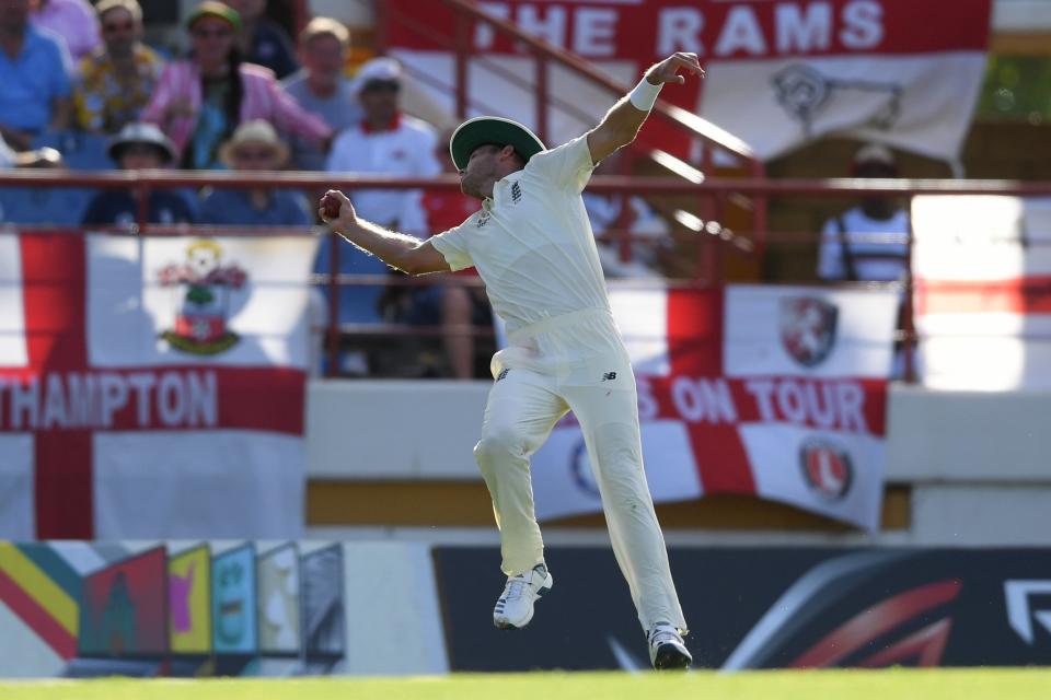 Broad took a stunning back-peddaling catch