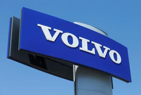 A Volvo logo is seen at a car dealership in Vienna, Austria, May 30, 2017. REUTERS/Heinz-Peter Bader
