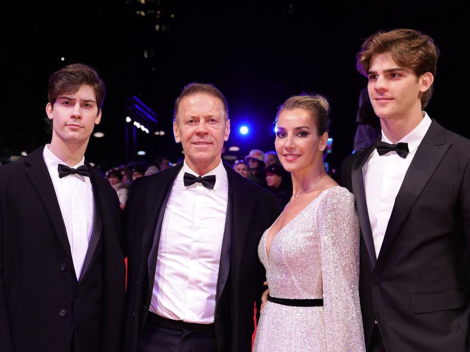 Lorenzo Tano, Rocco Siffredi, Rosa Caracciolo and Leonardo Tano attend the red carpet for the screening of "Supersex" at Berlinale 2024 on February 22, 2024 in Berlin.