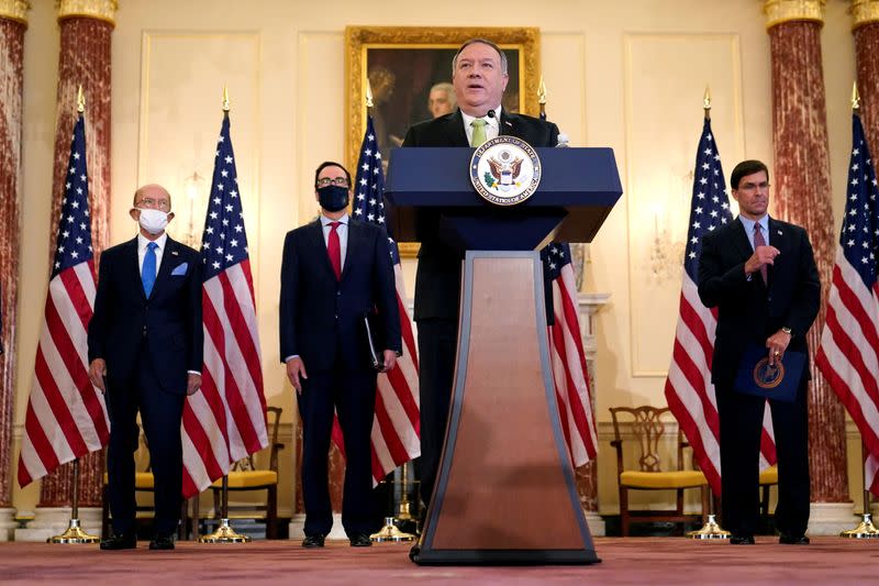 U.S. Secretary of State Mike Pompeo holds a news conference in Washington