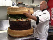 In 2009, Mallie’s Sports Grill and Bar in Southgate, MI made it into the Guinness World Records book for their 185-pound, $499 hamburger.