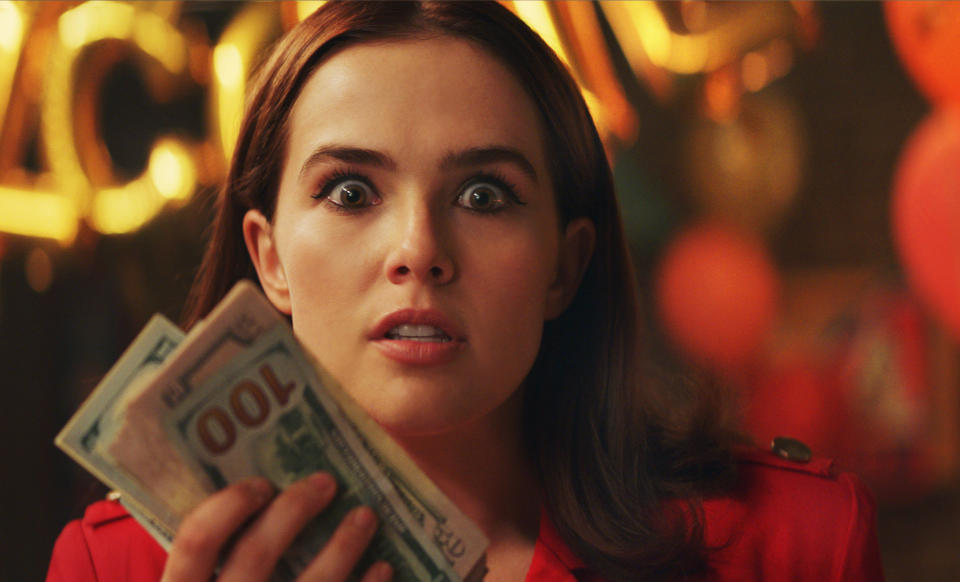 Peg Dahl (Zoey Deutch) quickly realises the impossibility of paying tuition. (Sky Cinema)