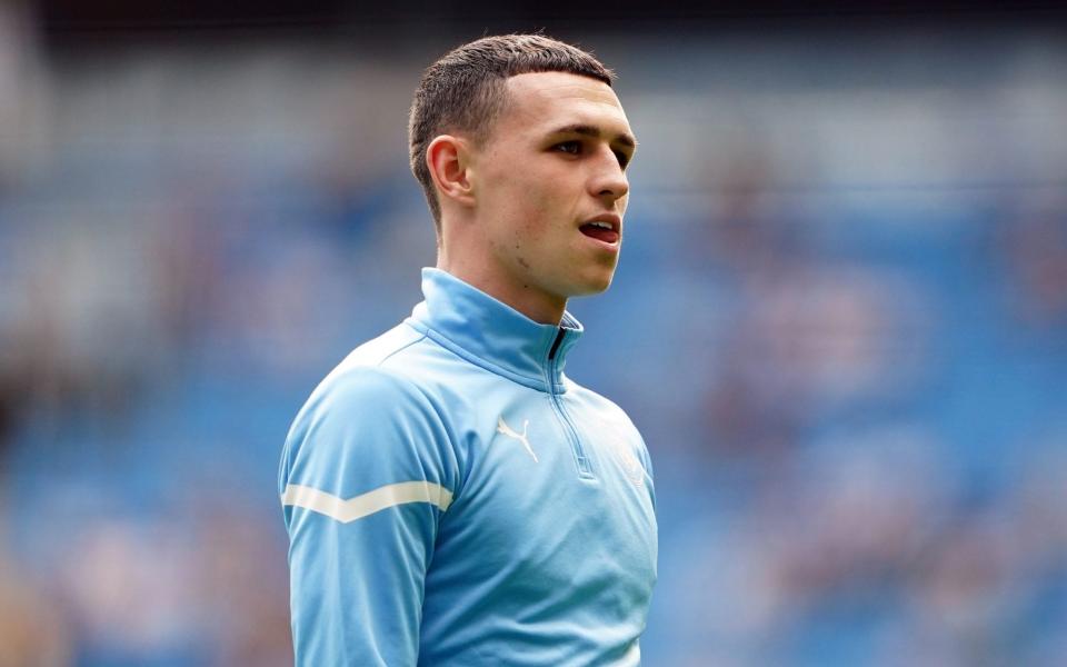  Manchester City's Phil Foden ahead of the Premier League match at The Etihad Stadium, Manchester. Picture date: Saturday September 18, 202 - PA