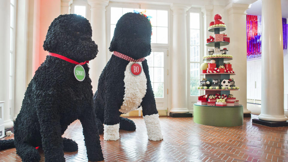 Replicas of the First Family's dogs, Bo and Sunny.