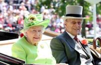 <p>With the Duke of Edinburgh</p>