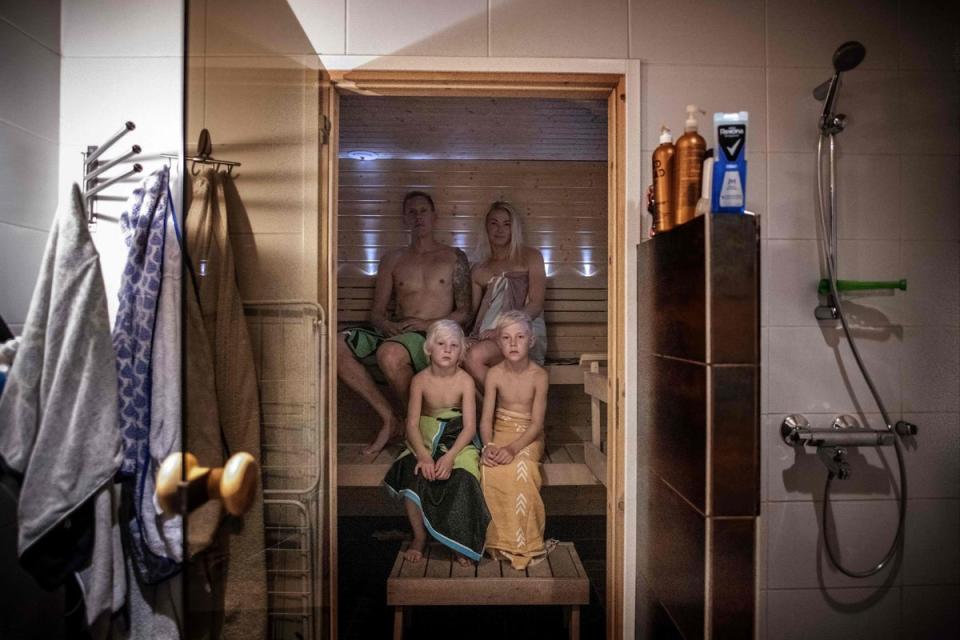 A family sauna in Sweden (AFP via Getty Images)