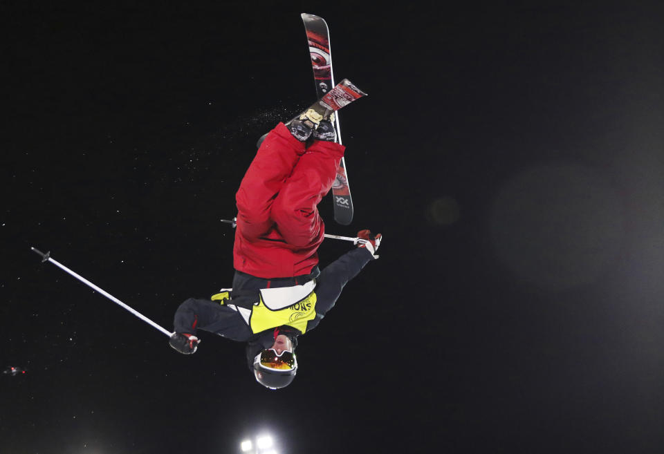 FILE - United States' Alex Ferreira competes during the men's FIS World Cup freeski halfpipe final Saturday, Feb. 17, 2024, in Calgary, Alberta. Ferreira won every contest in the halfpipe this season. (Dave Chidley/The Canadian Press via AP, File)