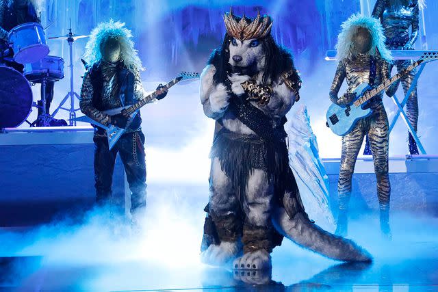 <p>Michael Becker / FOX</p> Husky performing on 'The Masked Singer' season 10.