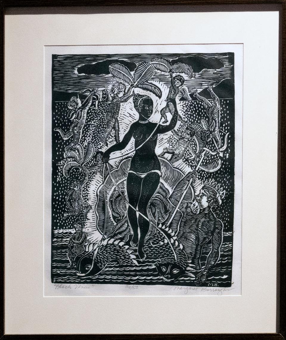 Margaret Burroughs, "Black Venus," 1957, woodcut. Museum purchase, Derby Fund, from the Philip J. and Suzanne Schiller Collection of American Social Commentary Art, 1930-1970.