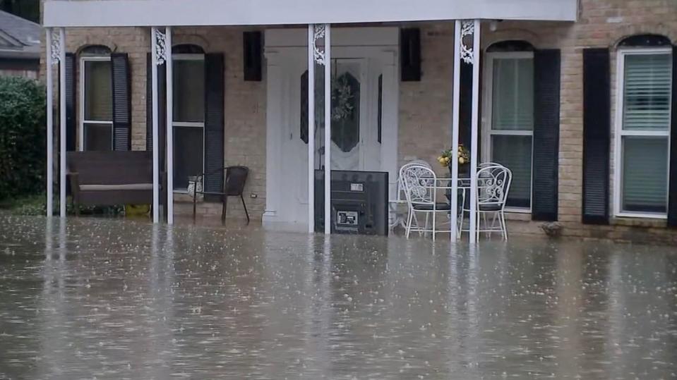 PHOTO: A still from a video shows flooding in Conroe, TX, May 3, 2024. (ABC News/KTRK)