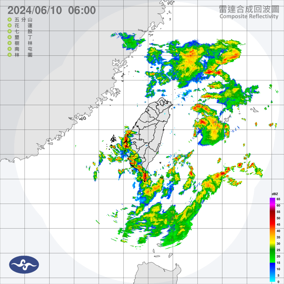 今日中南部易有短暫陣雨或雷雨，其他地區則多雲到晴。（氣象署提供）