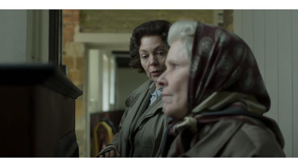 Olivia Colman and Imelda Staunton in "The Crown" season six.