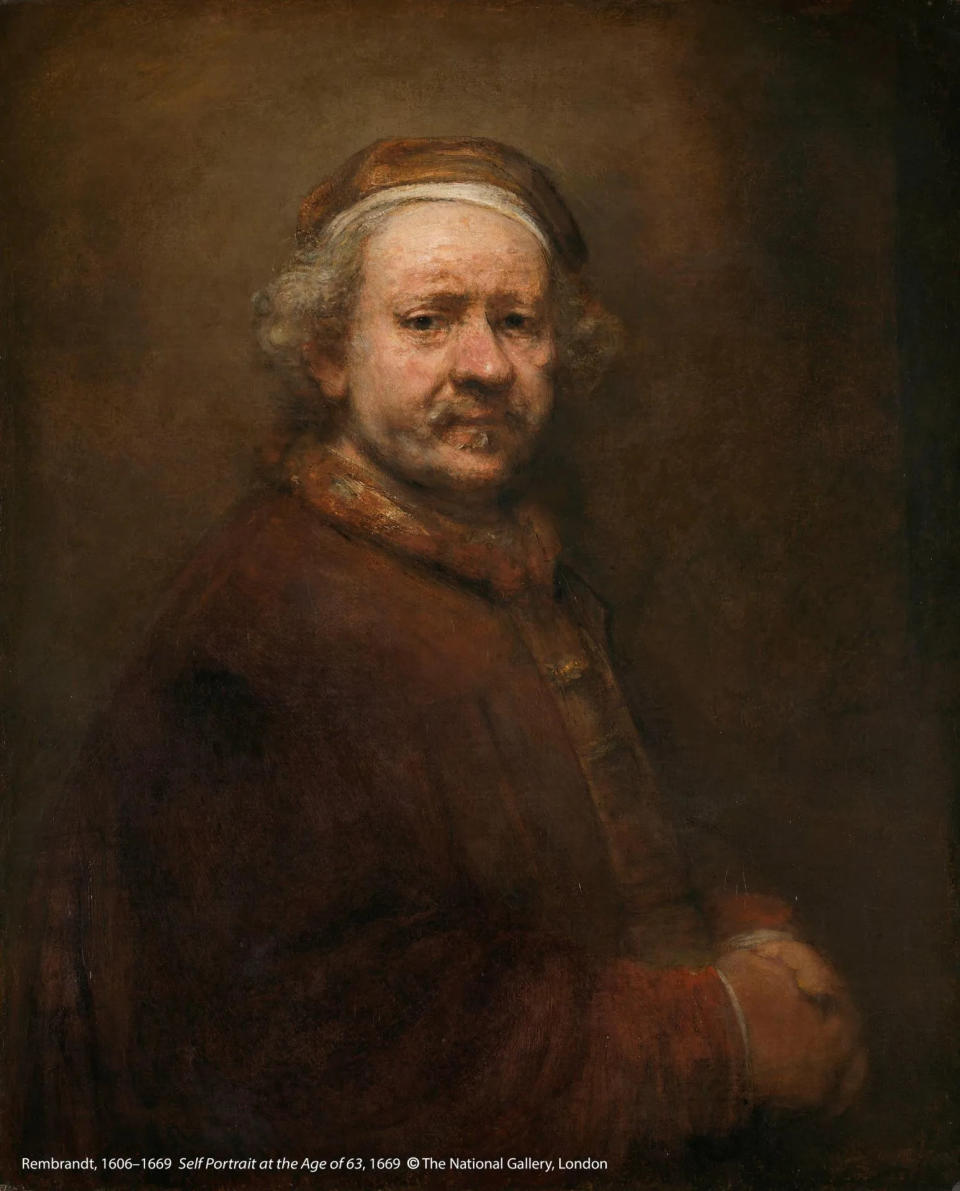 林布蘭（1606-1669）作品〈六十三歲自畫像〉，1669年創作。圖片版權：英國國家藝廊c（圖／奇美博物館提供）