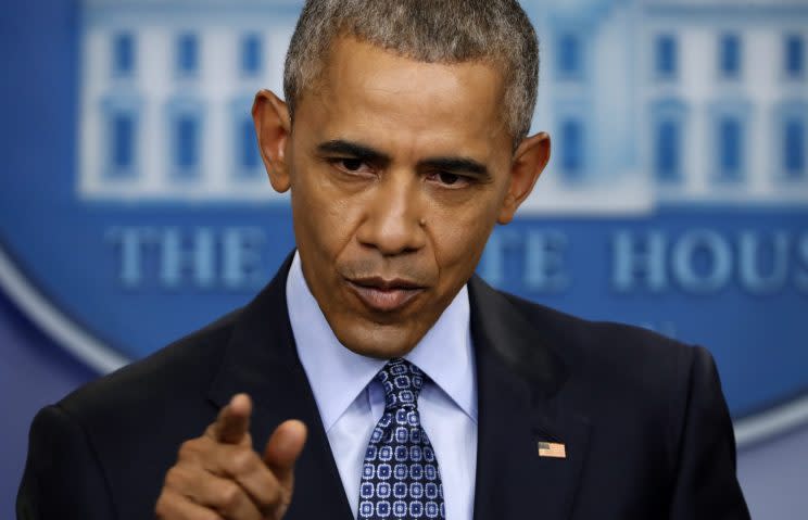 President Barack Obama speaks during his final presidential news conference, Wednesday, Jan. 18, 2017, in the briefing room of the White House in Washington. (Photo: Pablo Martinez Monsivais/AP)