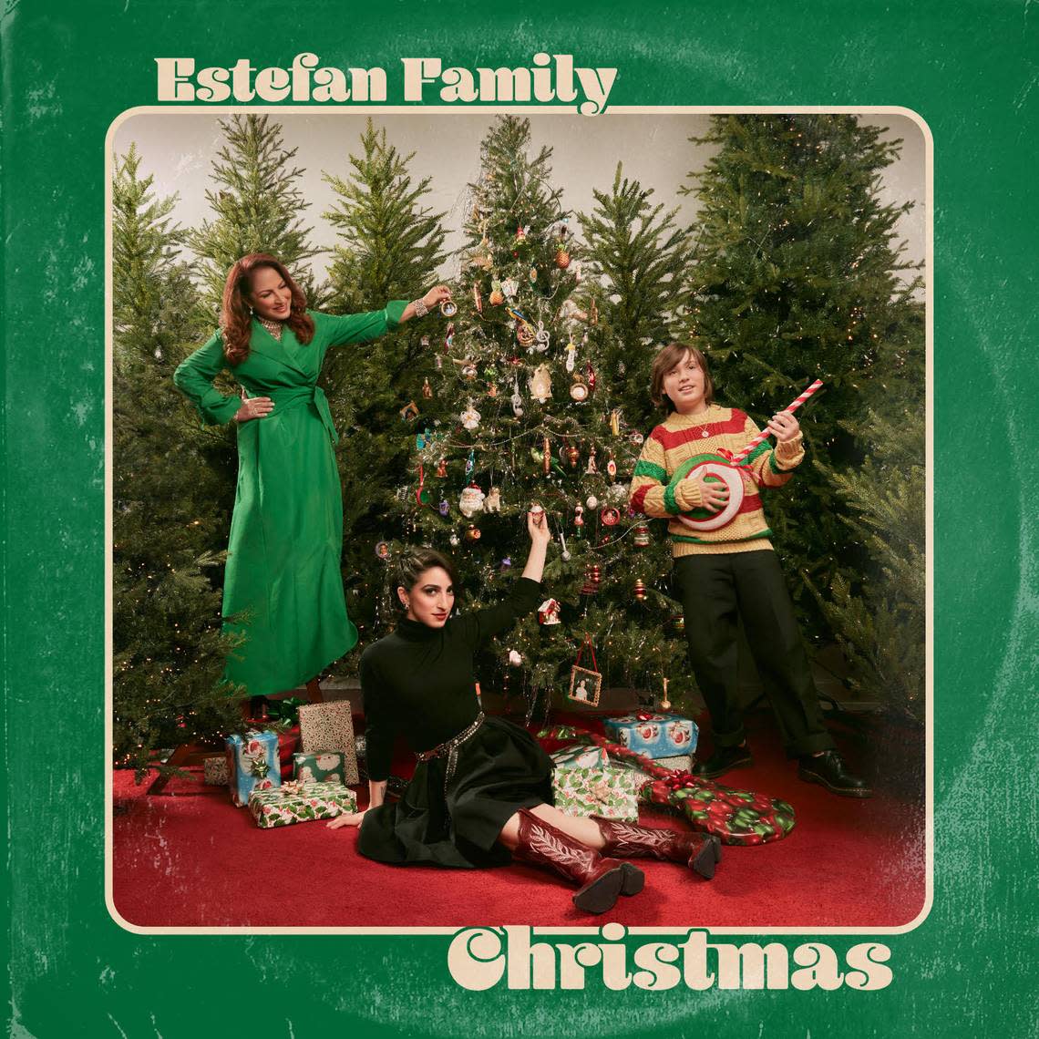The “Estefan Family Christmas” album cover. The album was recorded in Miami in July 2022 at studios including Criteria and Crescent Moon and the musicians all played together, along with an orchestra on several cuts.